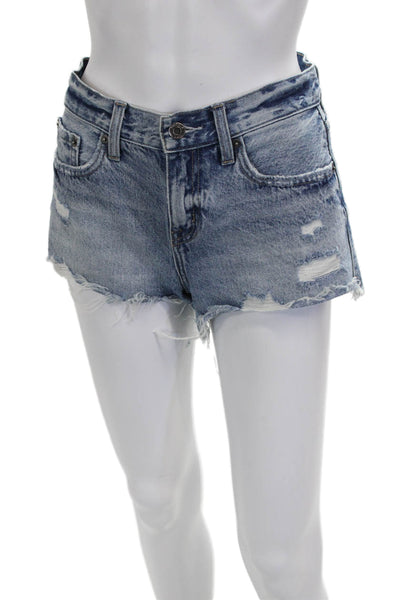 Pistola Womens Cut-Off Blue Cotton Shorts Size 24