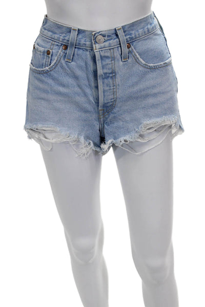 Levis Womens Cut-Off Cotton Blue Shorts Size 24