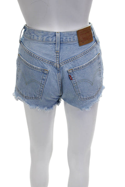 Levis Womens Cut-Off Cotton Blue Shorts Size 24