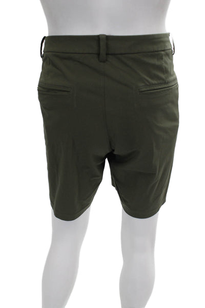 Lululemon Mens Athletic Shorts Green Nylon Blend Zip Size 38