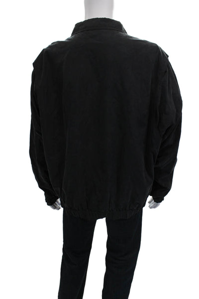 Bobby Jones Mens Windbreaker Black Rayon Zip Golf Size 2XL