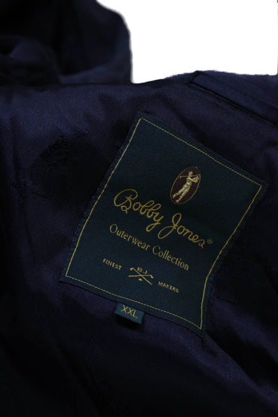 Bobby Jones Mens Windbreaker Black Rayon Zip Golf Size 2XL