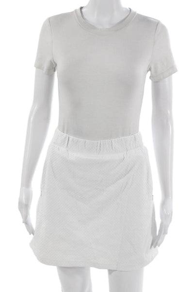 J. Mclaughlin Womens Mini Skort Nylon Geometric White Size XS