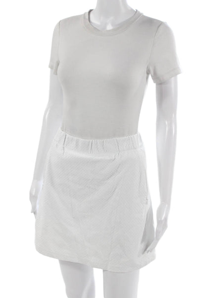 J. Mclaughlin Womens Mini Skort Nylon Geometric White Size XS