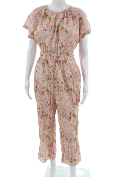 Marysia Swim Womens Pink Rayon Blend Jumpsuit Zip Round Neck Size S