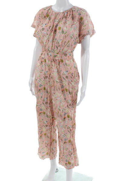 Marysia Swim Womens Pink Rayon Blend Jumpsuit Zip Round Neck Size S