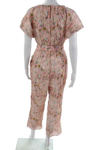 Marysia Swim Womens Pink Rayon Blend Jumpsuit Zip Round Neck Size S