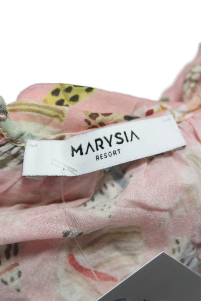 Marysia Swim Womens Pink Rayon Blend Jumpsuit Zip Round Neck Size S