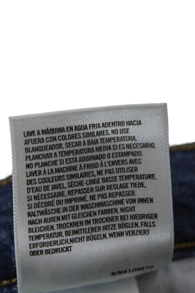 Agolde Womens Cropped Blue Jeans Button Cotton Blend Size 27