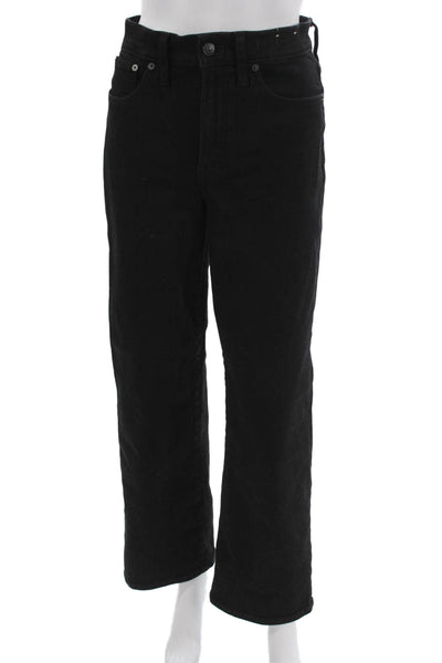Madewell Women High Rise Wide Leg Black Jeans Size 26