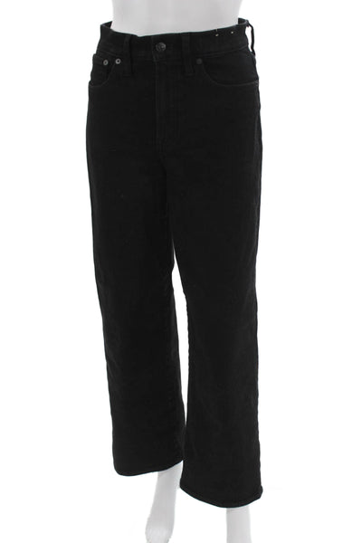 Madewell Women High Rise Wide Leg Black Jeans Size 26