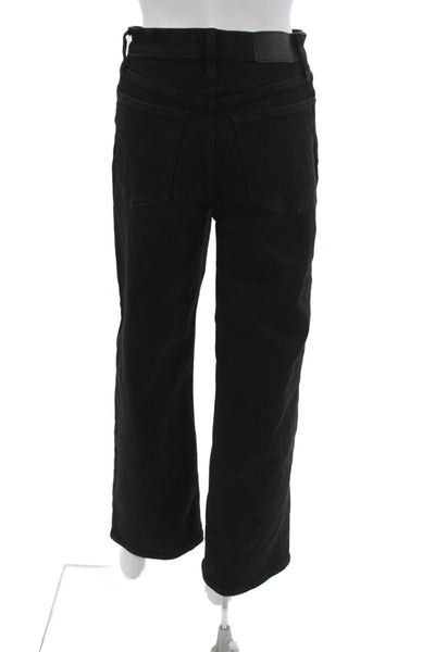 Madewell Women High Rise Wide Leg Black Jeans Size 26