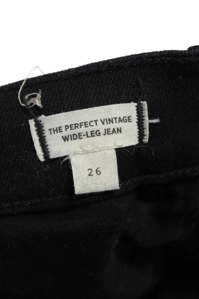 Madewell Women High Rise Wide Leg Black Jeans Size 26