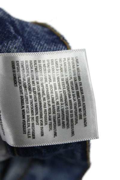Agolde Women Cropped High Rise Blue Jeans Button Fly 25 Inseam Size 28
