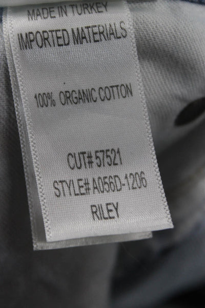 Agolde Women Cropped High Rise Blue Jeans Button Fly 25 Inseam Size 28