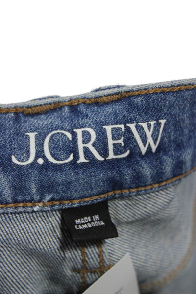 J Crew Womens Cropped Mid Rise Blue Jeans Petite Size 27