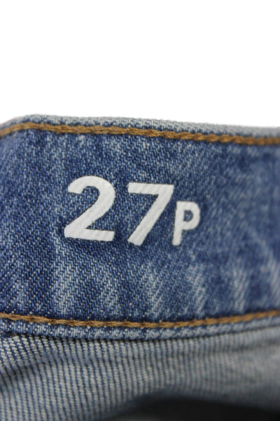J Crew Womens Cropped Mid Rise Blue Jeans Petite Size 27