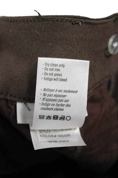 Paige Black Label Womens Straight Pants Brown Rayon Button Inseam 27 Size 26