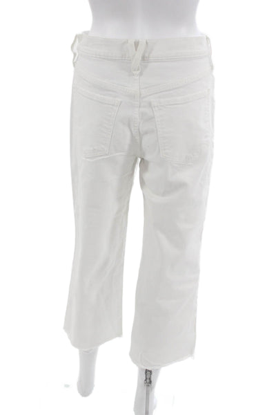 J Crew Women Cropped White High Rise Jeans Petite Size 27