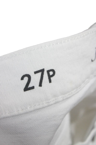J Crew Women Cropped White High Rise Jeans Petite Size 27