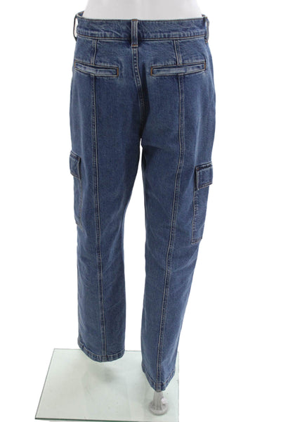 Madewell Women Straight Jeans Blue High Rise Button 30in Inseam Size 28