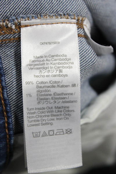 Madewell Women Straight Jeans Blue High Rise Button 30in Inseam Size 28