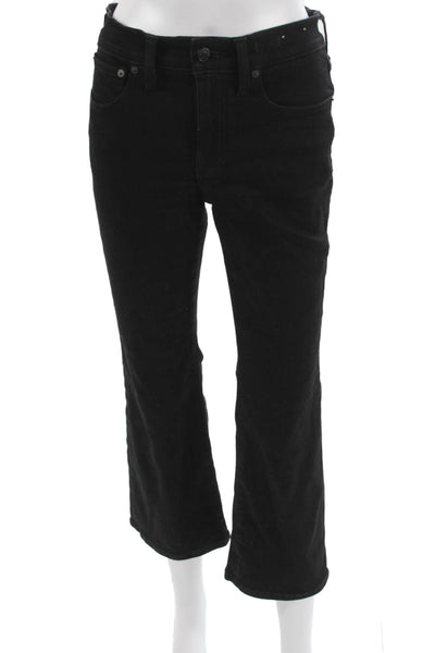 Madewell Women Cropped Black Jeans Cotton Mid Rise Size 27