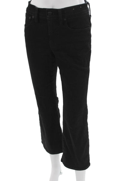 Madewell Women Cropped Black Jeans Cotton Mid Rise Size 27