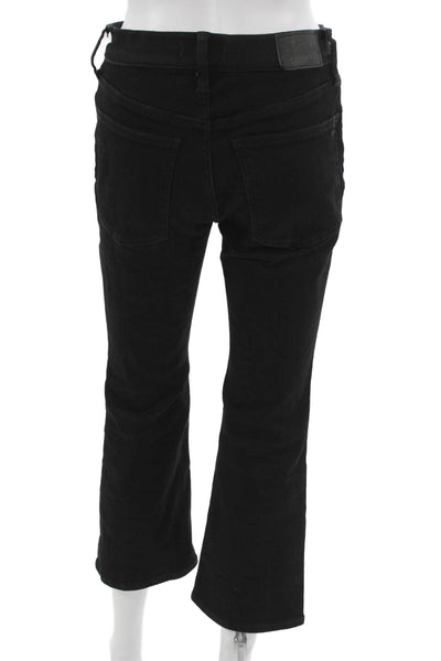 Madewell Women Cropped Black Jeans Cotton Mid Rise Size 27