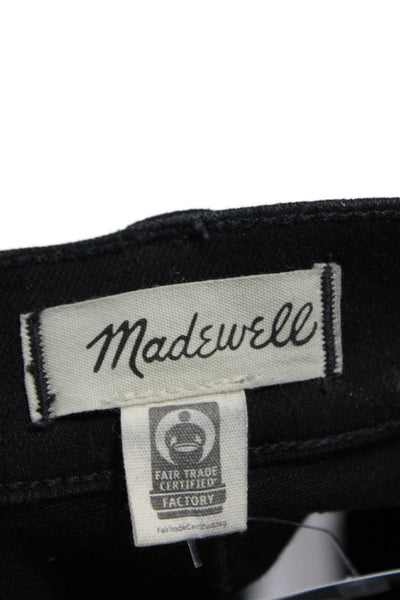 Madewell Women Cropped Black Jeans Cotton Mid Rise Size 27