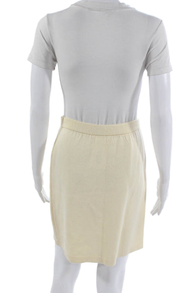 St. John Basics Women Pencil Skirt Beige Viscose Pull On Short Size 2