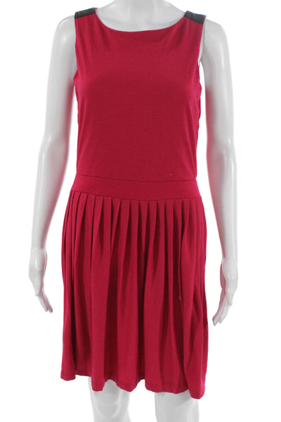 Cynthia Rowley Womens Fit & Flare Pink Sleeveless Boatneck Dress Size S