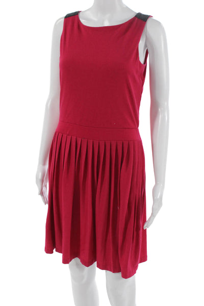 Cynthia Rowley Womens Fit & Flare Pink Sleeveless Boatneck Dress Size S