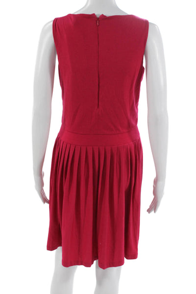 Cynthia Rowley Womens Fit & Flare Pink Sleeveless Boatneck Dress Size S