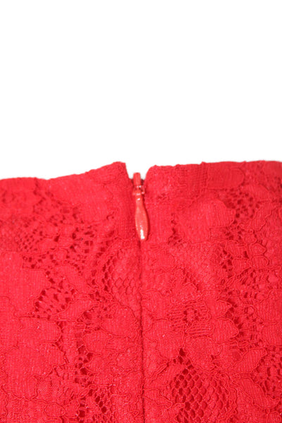 French Connection Womens Fit & Flare Red Knee Dress Sleeveless Size 4