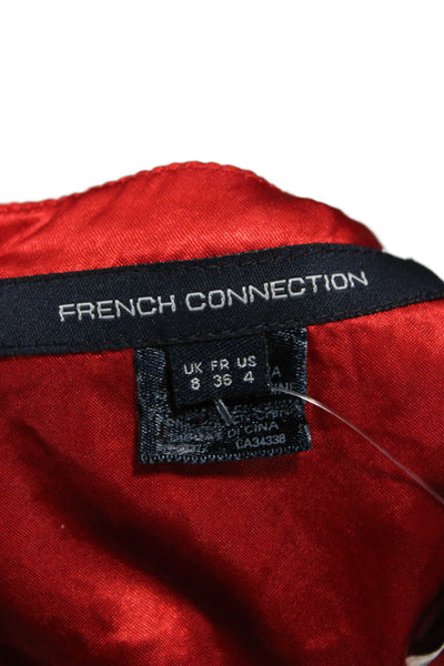 French Connection Womens Fit & Flare Red Knee Dress Sleeveless Size 4