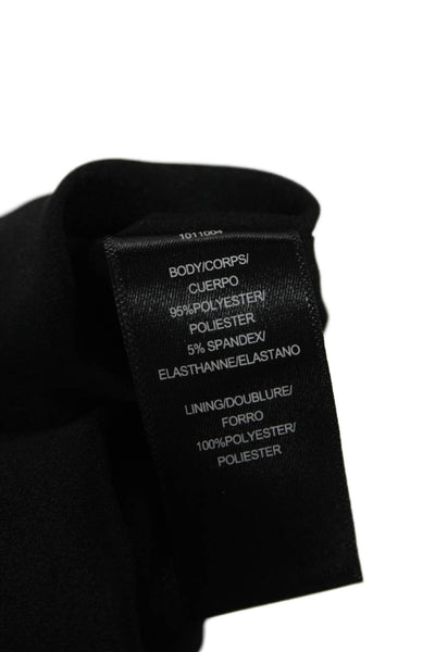 Halston Womens Shift Dress Black V Neck Half Sleeve Size 0