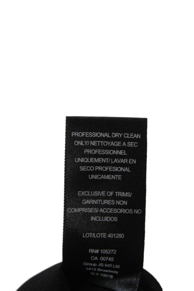 Halston Womens Shift Dress Black V Neck Half Sleeve Size 0