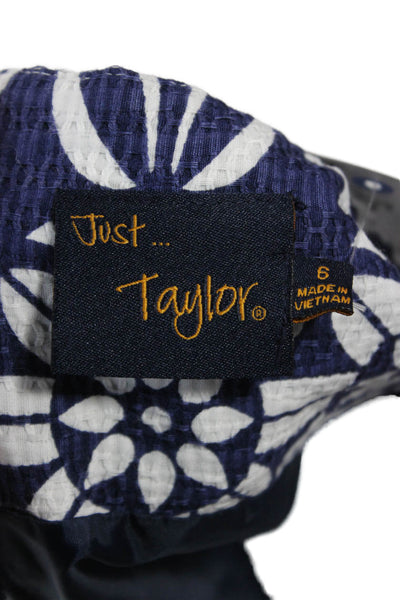 Just Taylor Women Fit & Flare Blue Cotton Sleeveless Round Neck Dress Size 6