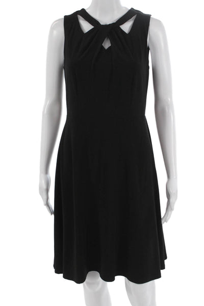 Nine West Womens Fit & Flare High Neck Sleeveless Black Dress Size 2