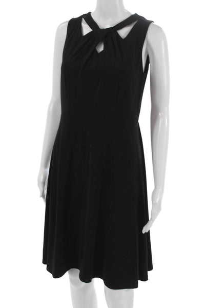 Nine West Womens Fit & Flare High Neck Sleeveless Black Dress Size 2