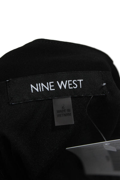 Nine West Womens Fit & Flare High Neck Sleeveless Black Dress Size 2