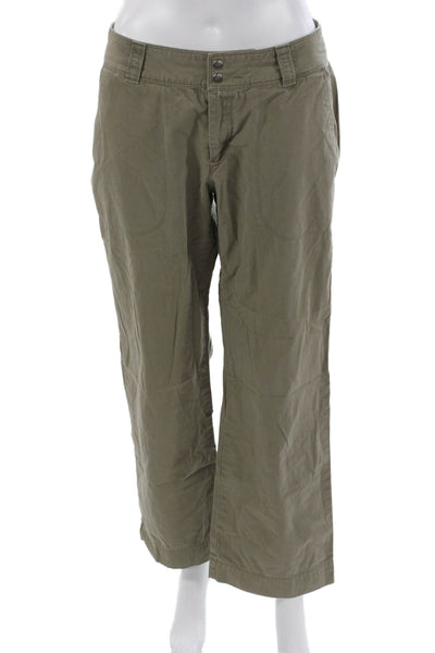 Patagonia Womens Chino Pants Green Organic Cotton Button Size 6