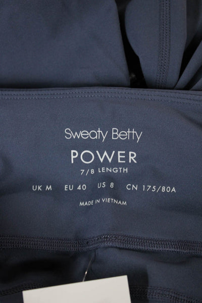 Sweaty Betty Womens Cropped Blue Leggings Polyester Blend Size S