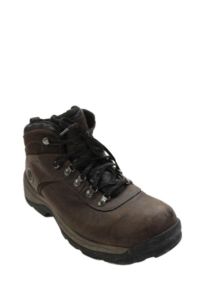 Timberland Mens Leather Lace Up Work Ankle Boots Brown Size 12 Wide
