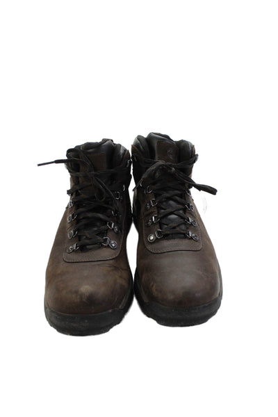 Timberland Mens Leather Lace Up Work Ankle Boots Brown Size 12 Wide