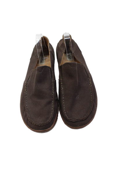 OluKai Mens Canvas Slide On Casual Loafers Brown Size 13