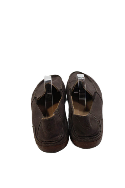 OluKai Mens Canvas Slide On Casual Loafers Brown Size 13