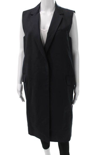 Lafayette 148 New York Womens Wool Sleeveless Vest Black Size L