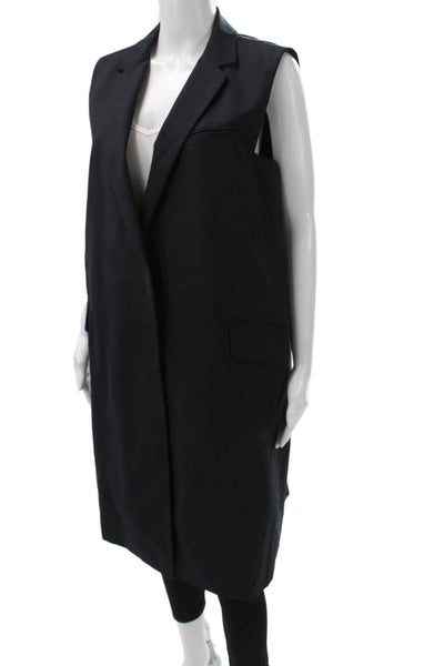 Lafayette 148 New York Womens Wool Sleeveless Vest Black Size L